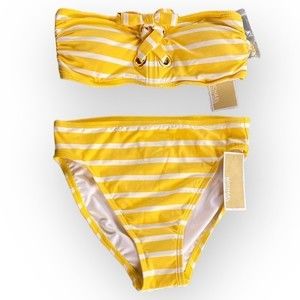 Michael Kors Bikini Swimsuit Yellow And White Cruise